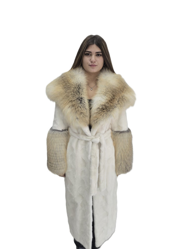 cappotto bianco visone