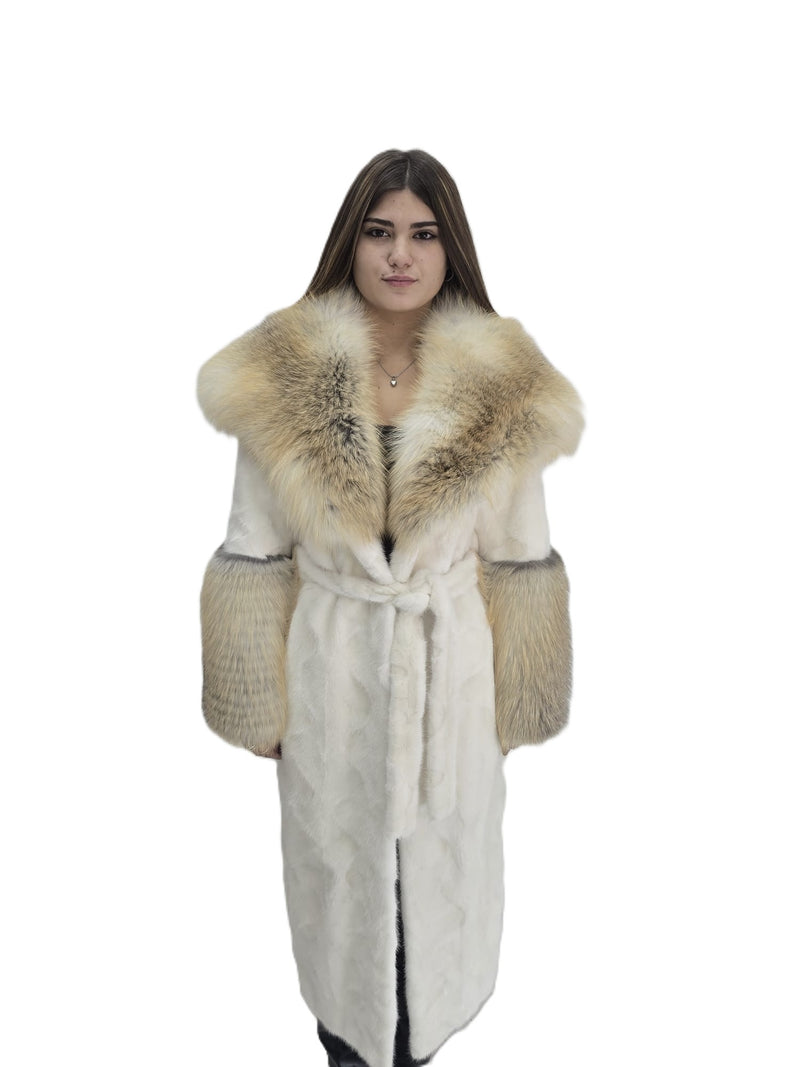 cappotto bianco visone