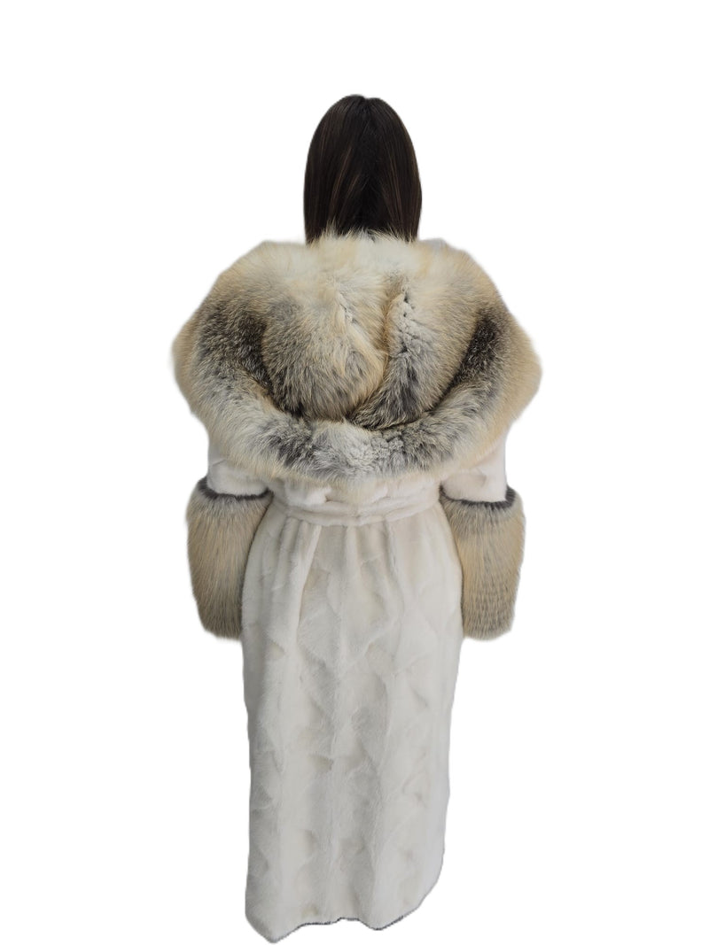 cappotto bianco visone