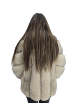 pelliccia in volpe collo sciallato