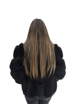 pelliccia in volpe con collo sciallato