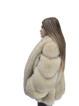 pelliccia in volpe collo sciallato